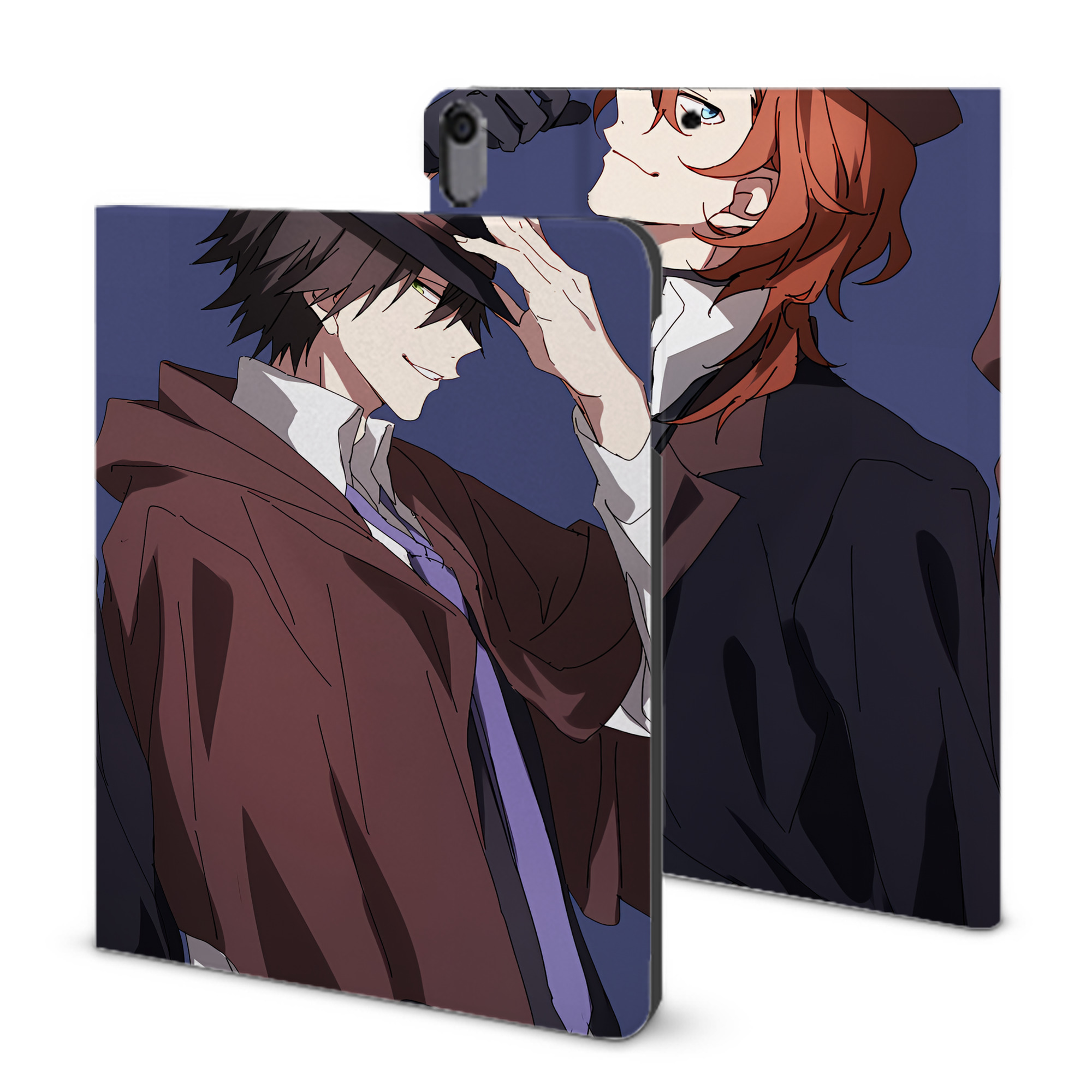 （画像用） 文豪ストレイドッグス Bungo Stray Dogs IPad ケース ブック型 PUレザー TPU 耐衝撃 軽量 薄型 ペン収納なし 全面保護 IPad 各モデル対応